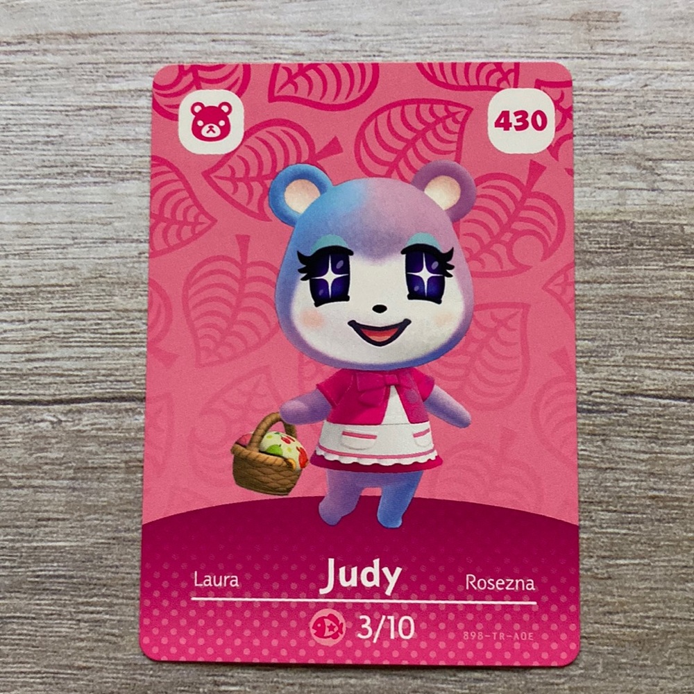 Genuine Animal Crossing Amiibo Card Judy